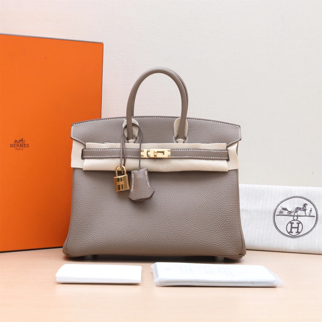 99新 Hermes/爱马仕 【小花Han】Birkin 25 大象灰 Tg皮 Z刻 包
