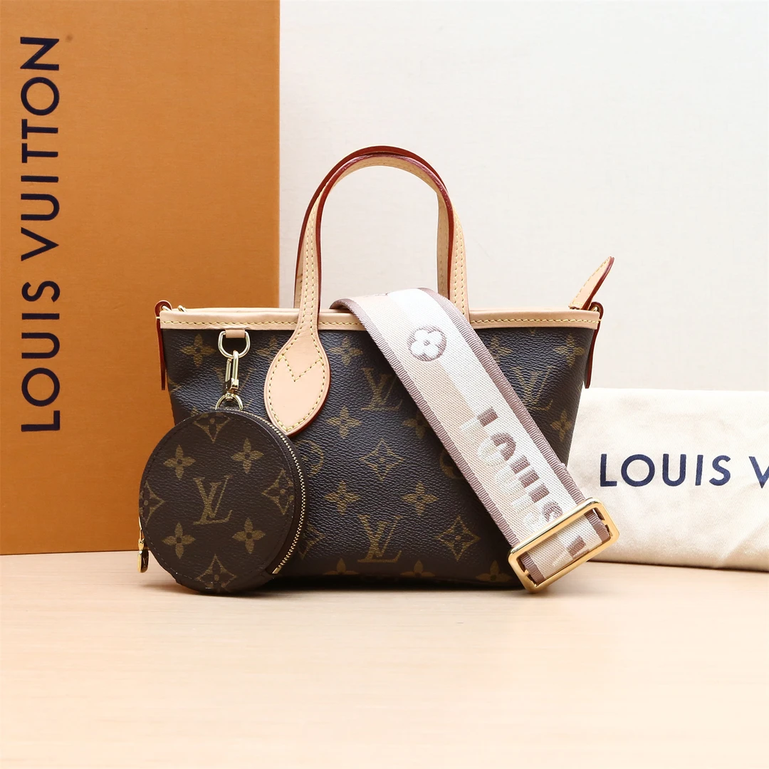 99新 LouisVuitton/路易威登 【小花Han】Neverfull BB 24 PVC芯片
