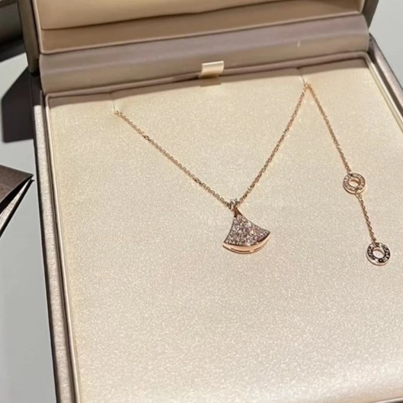 99新 BVLGARI/宝格丽 小花6枫宝格丽 满钻小号 扇子项链