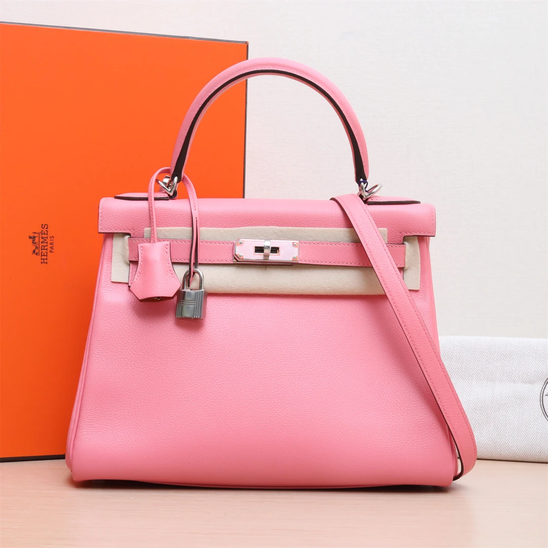 99新 Hermes/爱马仕 【小花Han】Kelly 28 新唇膏粉 EC皮 Y刻 包