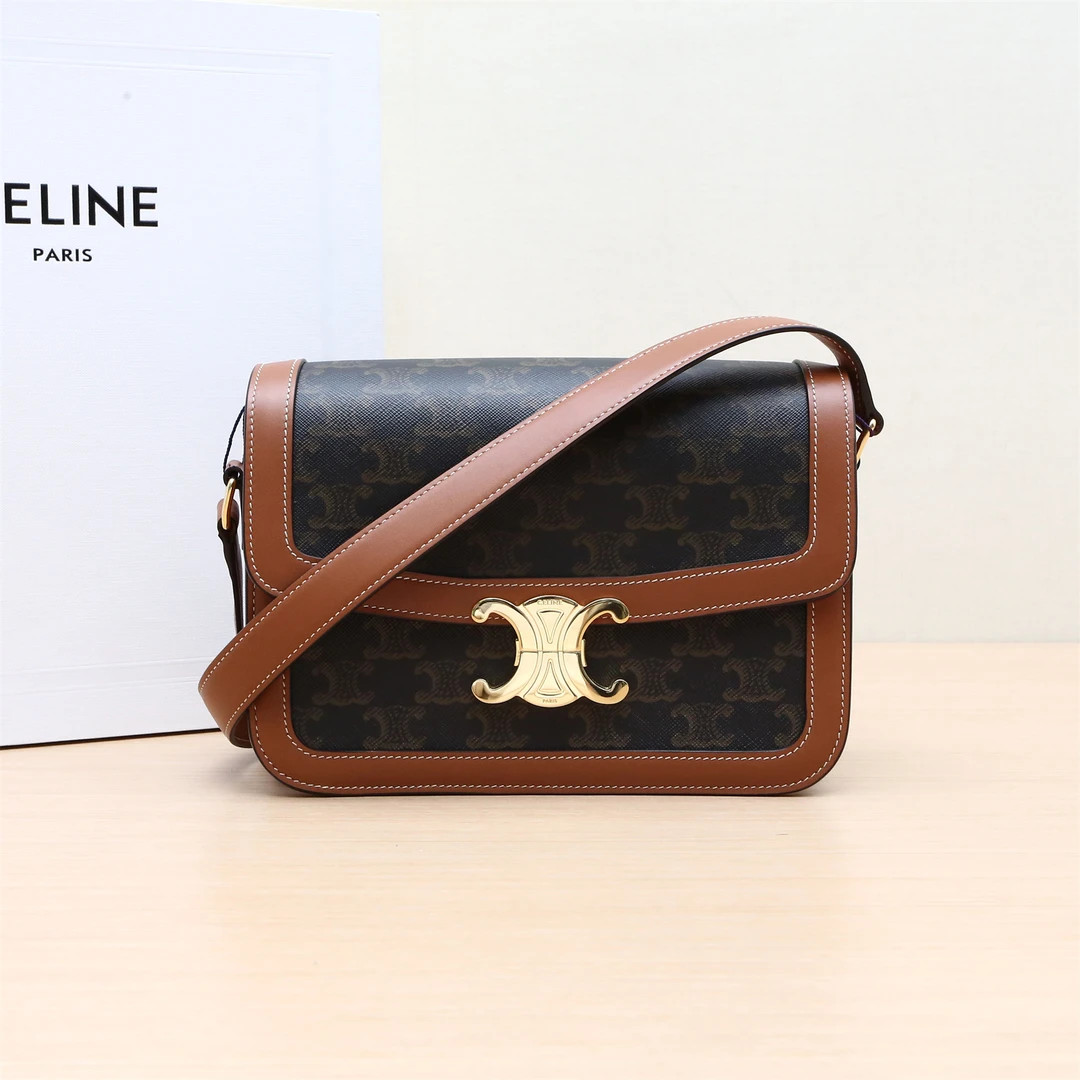 99新 Celine/思琳 【小花念念】Triomphe 凯旋门 金属锁扣 中号 包