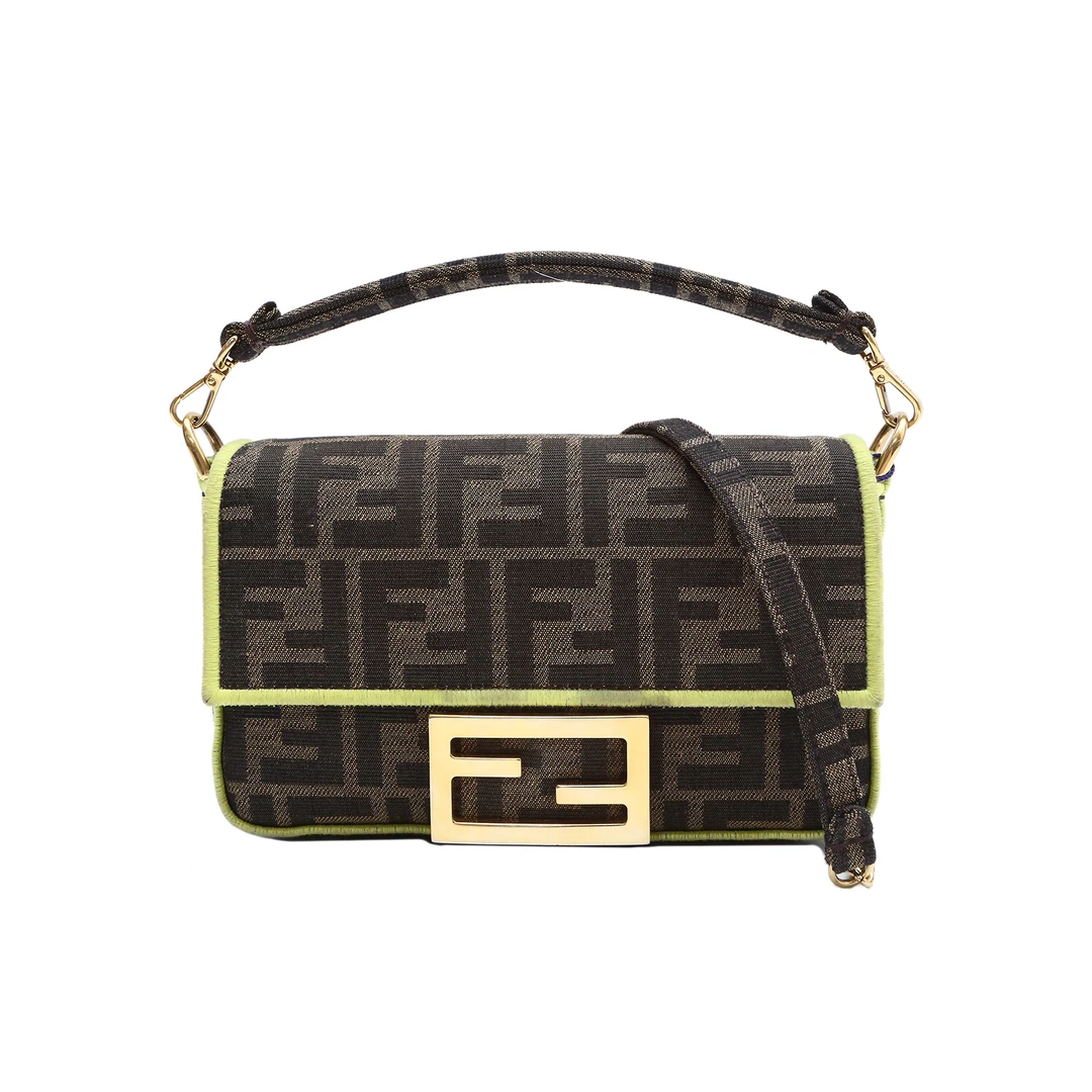 99新 FENDI/芬迪 小花6枫 Baguette 法棍包 Mini