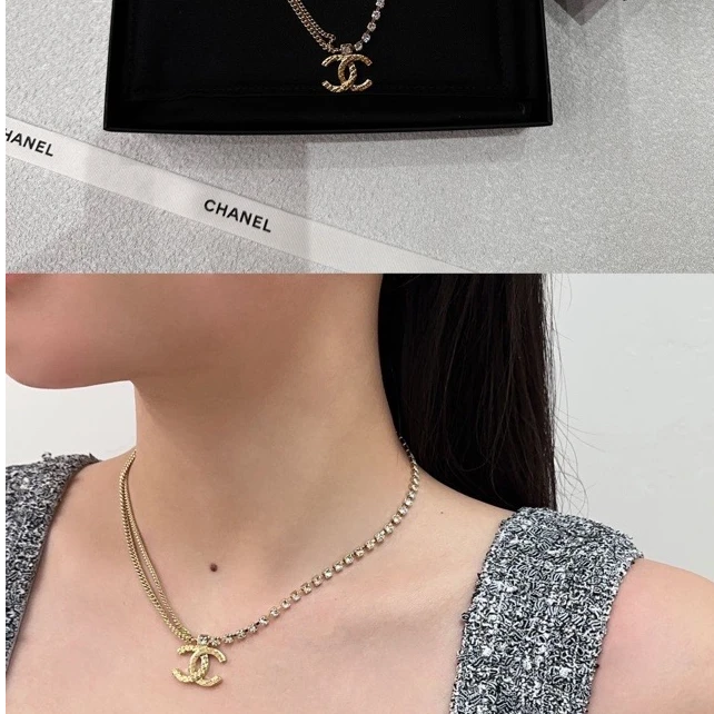全新未使用 Chanel/香奈儿 【小花念念】 压纹双C项链