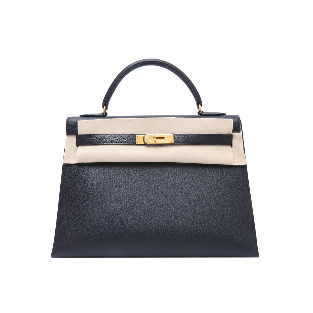 95新 Hermes/爱马仕 -760【小花Han】Kelly 32 黑色 阿登皮 圈T 包
