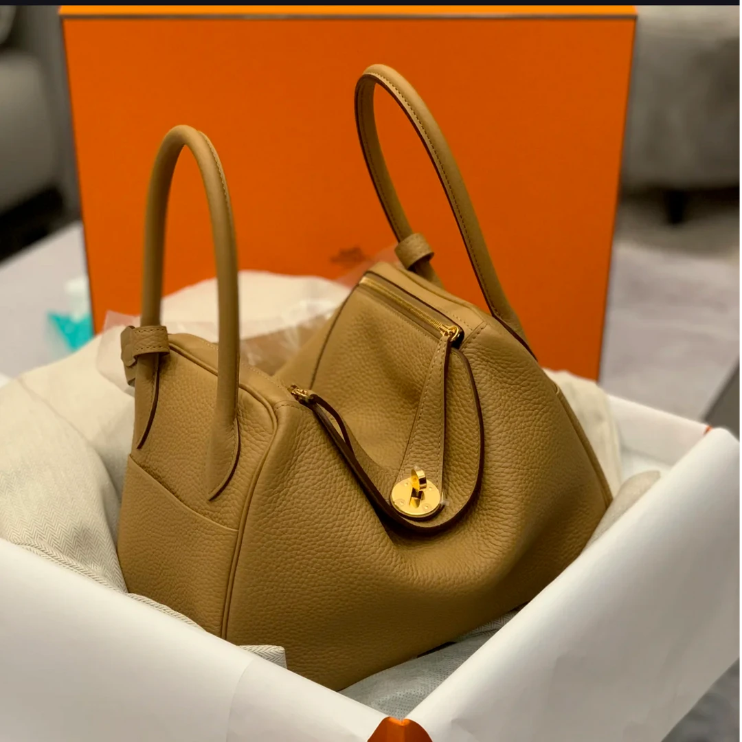 99新 Hermes/爱马仕 【小花念念】Lindy 26 新饼干色 TC皮 Z刻 包