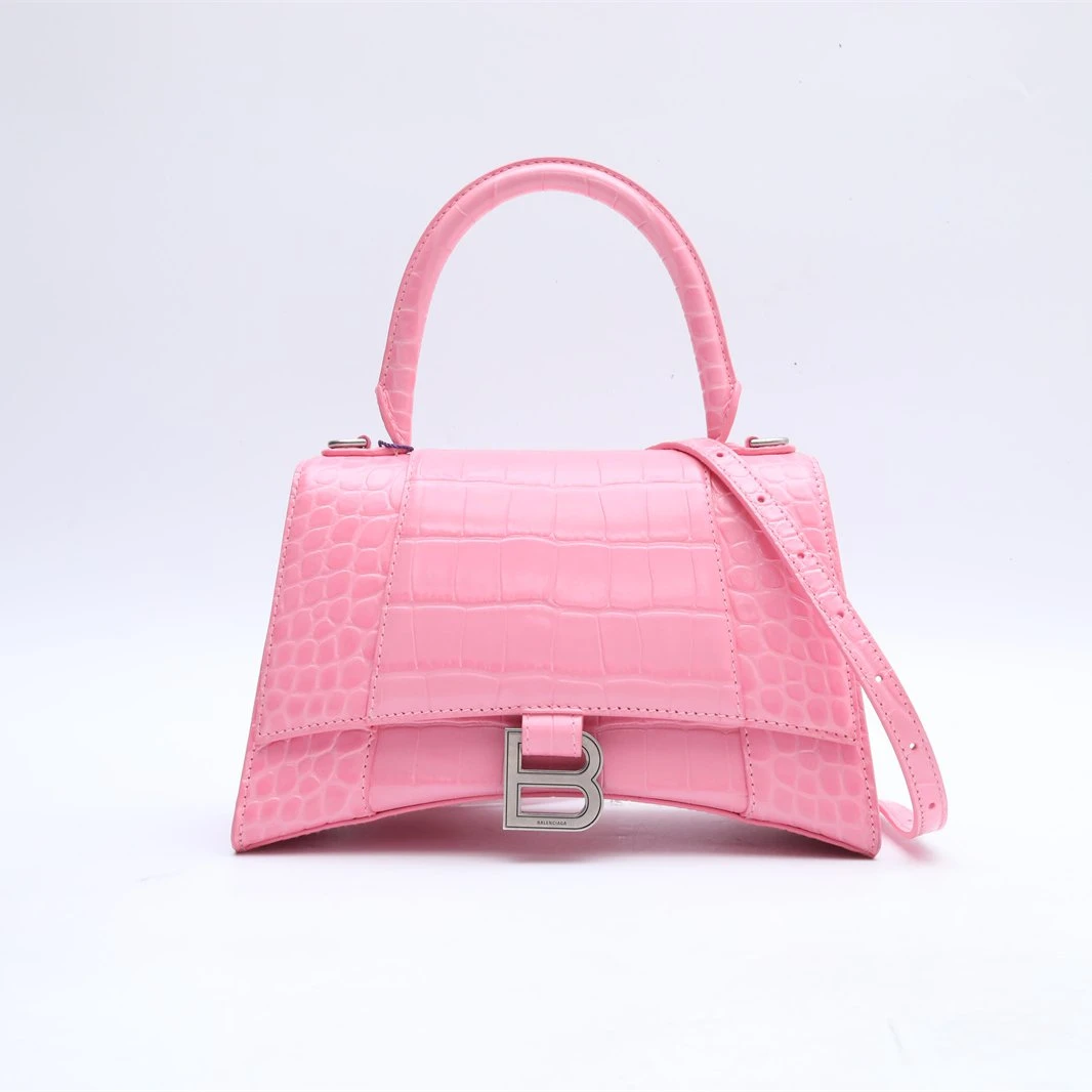 99新 Balenciaga/巴黎世家 小花6枫Hourglass 沙漏 S码 压纹 粉色