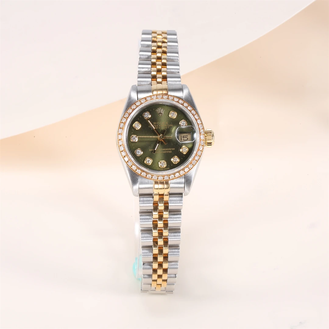 95新 Rolex/劳力士 活动-XF【小花念念】女装 间金钻刻机械女表 26