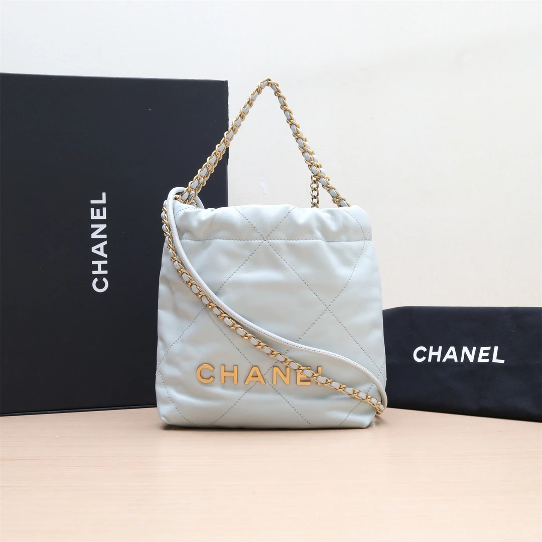 99新 Chanel/香奈儿 小花6欢 22Bag Tote托特包 Mini 灰色