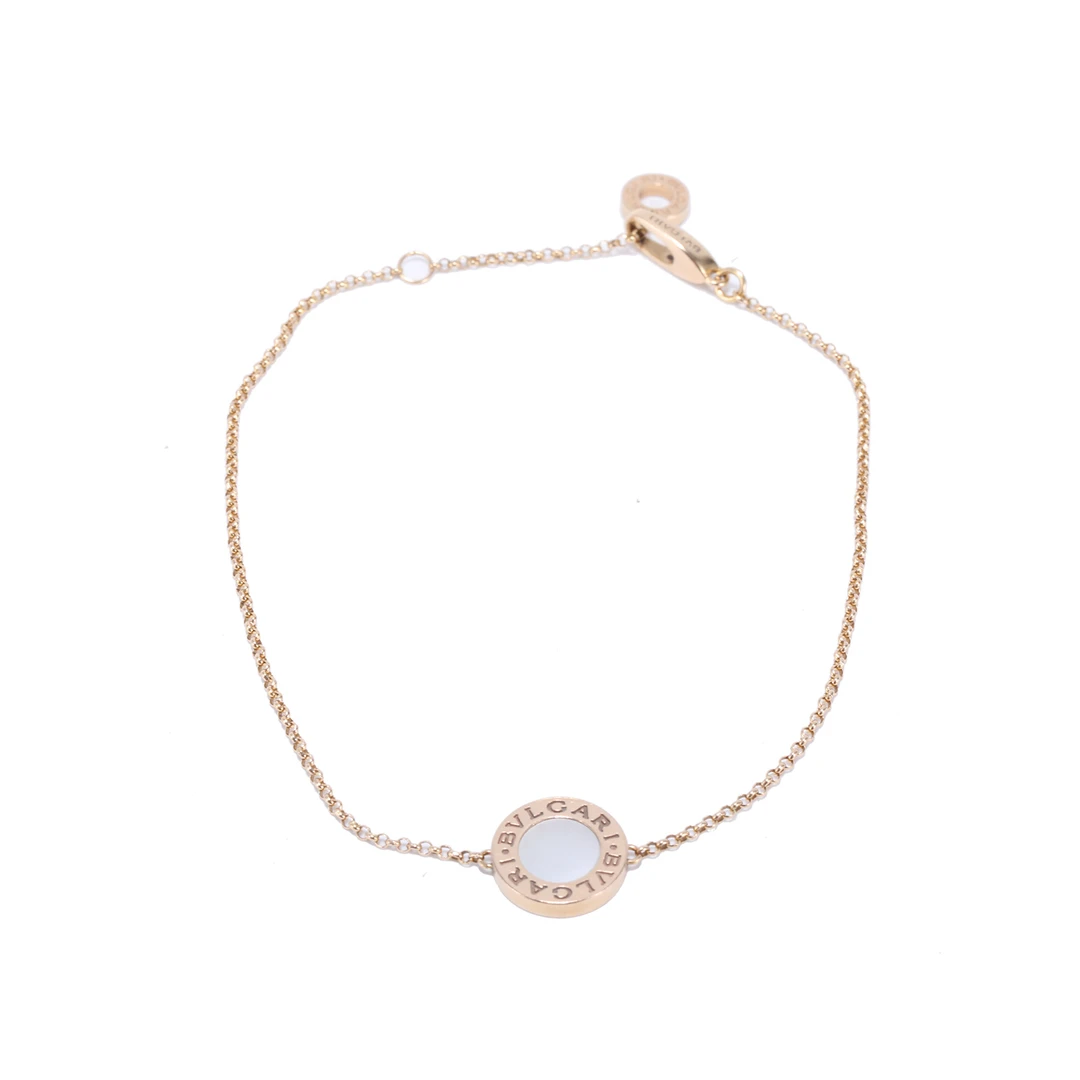 99新 BVLGARI/宝格丽 【小花念念】Baby系列 嵌贝母 圆饼手链 M-L
