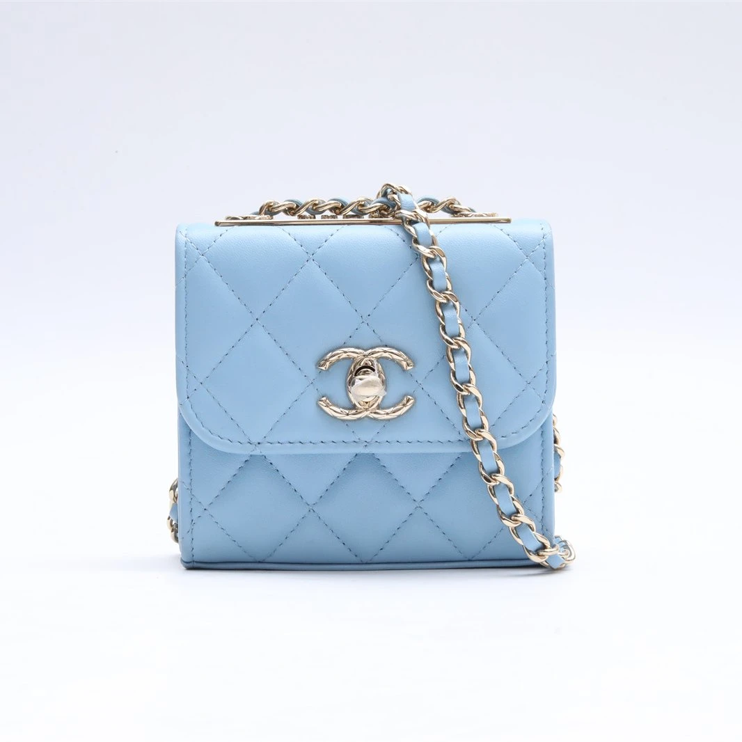 99新 Chanel/香奈儿 小花6欢 Trendy CC 口盖包 方版 11cm 32开