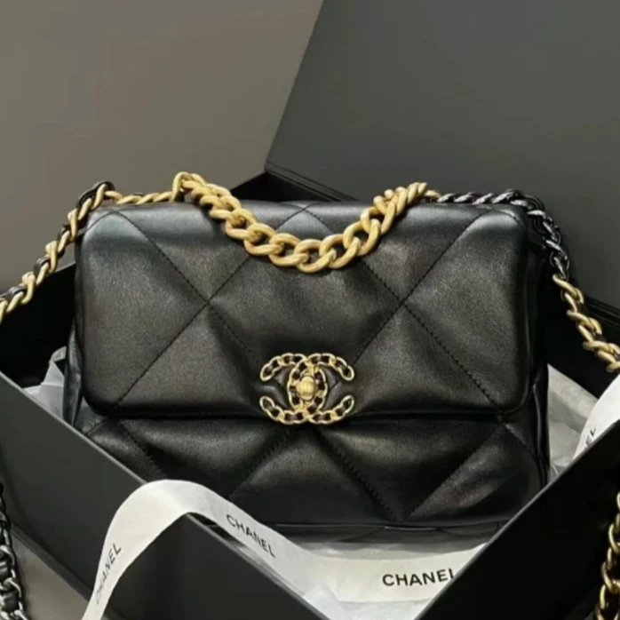 全新未使用 Chanel/香奈儿 拆单全36499小花6枫19BAG 包黑色 芯片