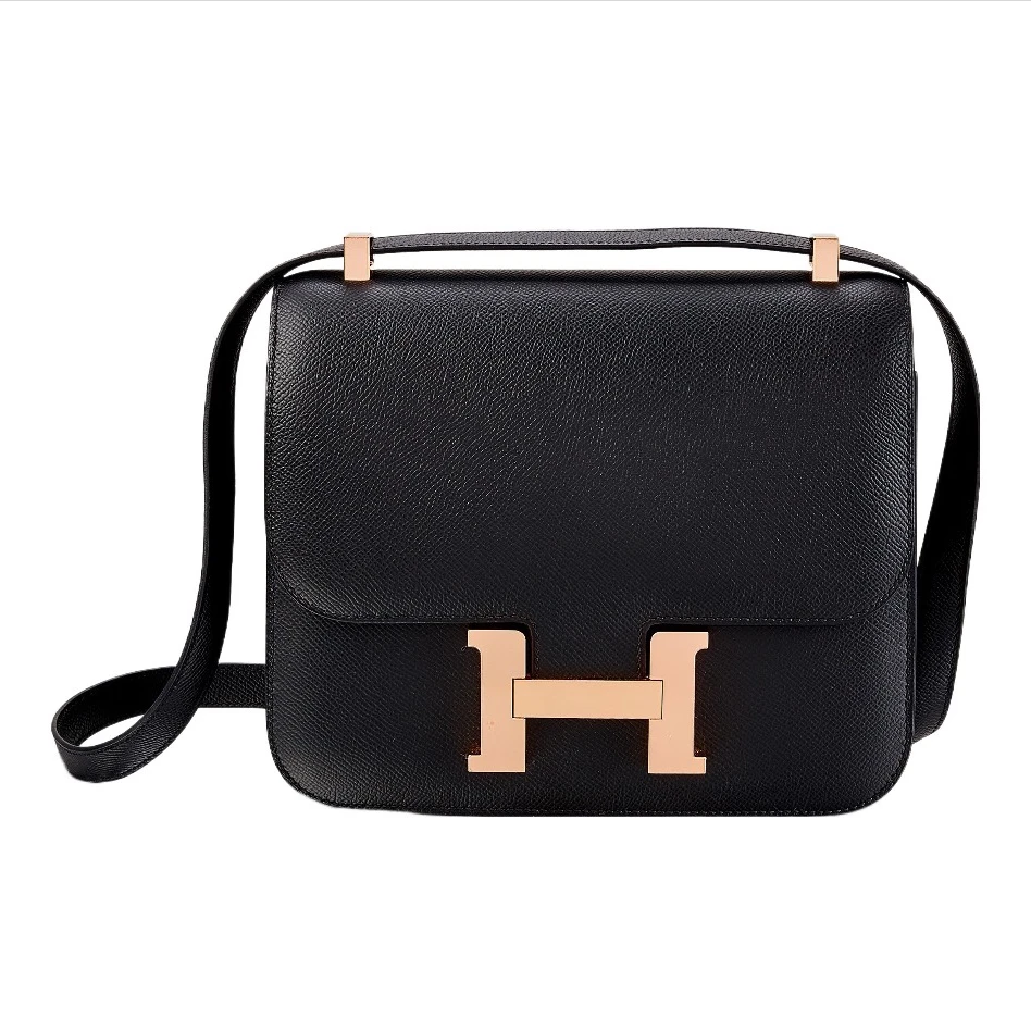 全新未使用 Hermes/爱马仕 【小花念念】康康 19 89黑色 B刻  包