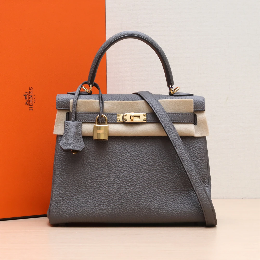 99新 Hermes/爱马仕 活动【小花Han】Kelly 25 锡器灰 Z刻 包
