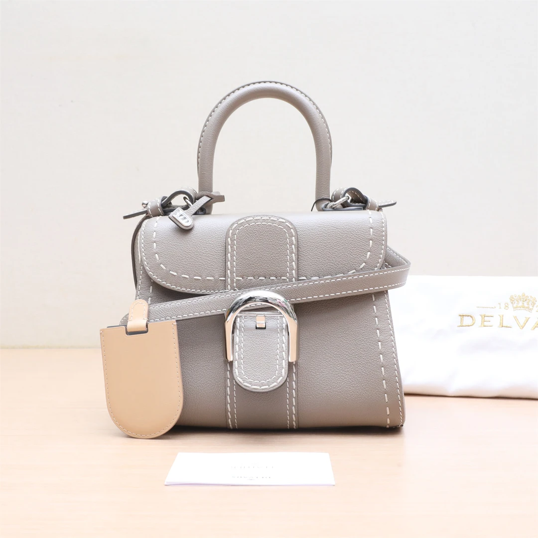 99新 Delvaux/德尔沃 【小花念念】Brillant Mini 外缝线 大象灰包