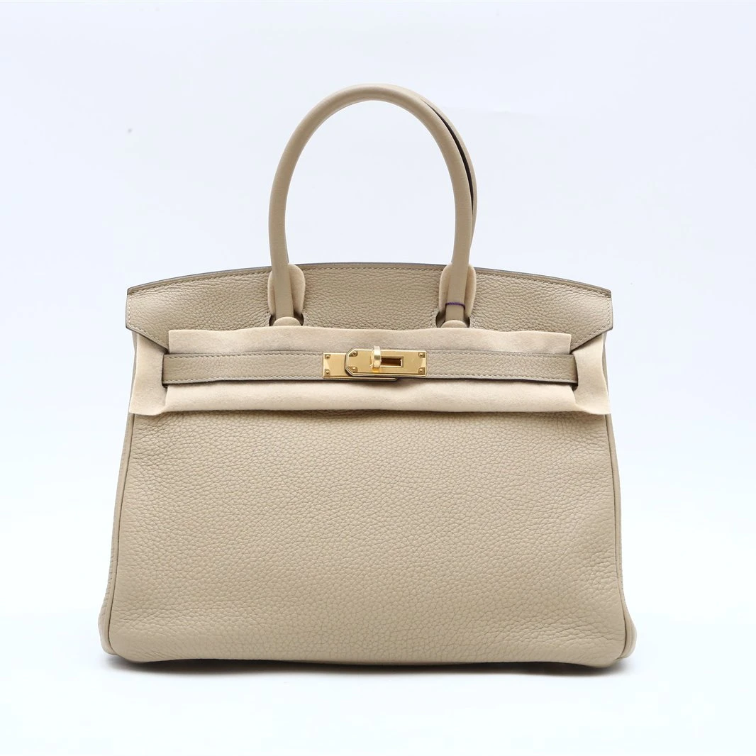 99新 Hermes/爱马仕 小花6欢 Birkin 30 风衣灰 Togo皮 X刻 金扣