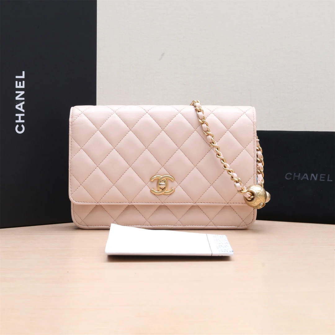 99新 Chanel/香奈儿 小花6枫CF WOC 金球粉色 芯片开 金扣