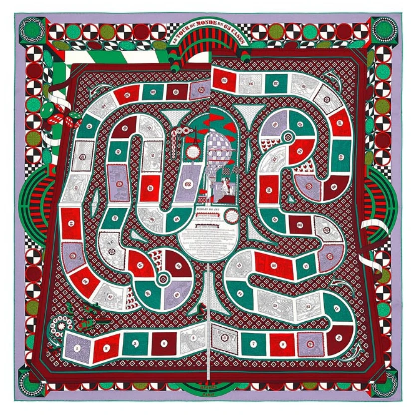 全新未使用 Hermes/爱马仕 【小花念念】环游世界 90X90CM 丝巾