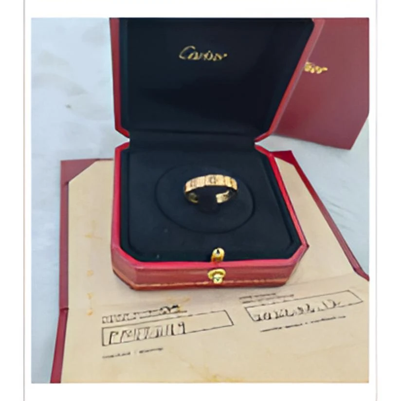 99新 Cartier/卡地亚 尾款【小花念念】窄版单钻戒指尺码 56号