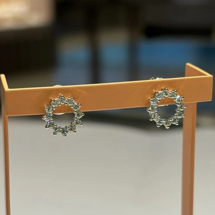 99新 Tiffany & Co./蒂芙尼 小花6枫 蒂芙尼 太阳花 圆圈耳钉