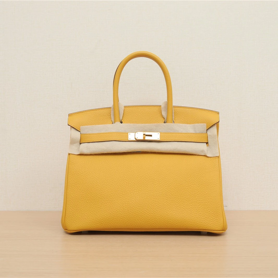 99新 Hermes/爱马仕 小花6枫Birkin 30 琥珀黄 Togo皮 Y刻 金扣