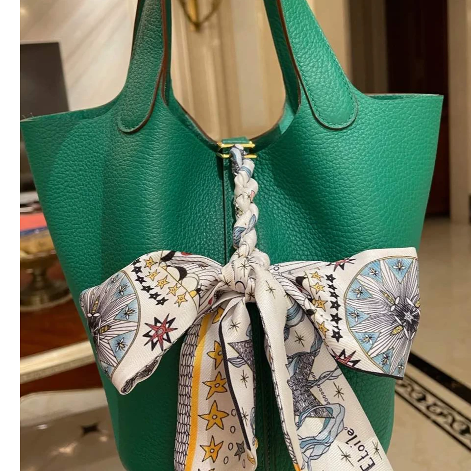 95新 Hermes/爱马仕 【小花Han】 18 菜篮子 新薄荷绿 TC皮 Z刻包