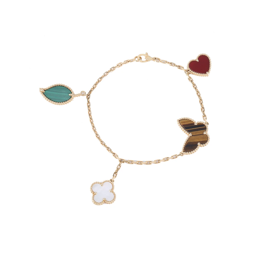 99新 梵克雅宝 【小花念念】手链 4图案 18K黄金