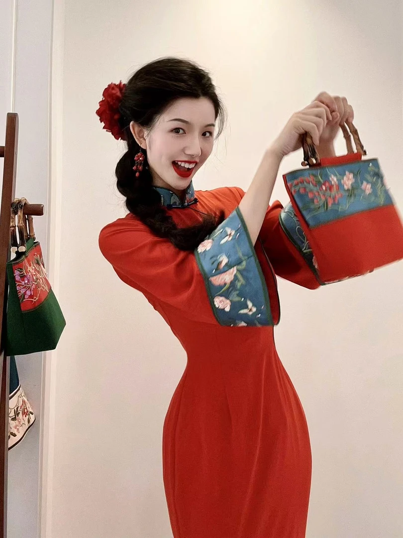 桃芝东方美学b 【故宫系列】改良刺绣旗袍