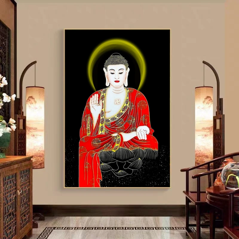 吉祥摆件<释迦摩尼佛>中式摆件挂件禅意书房茶室禅房精美高档摆设