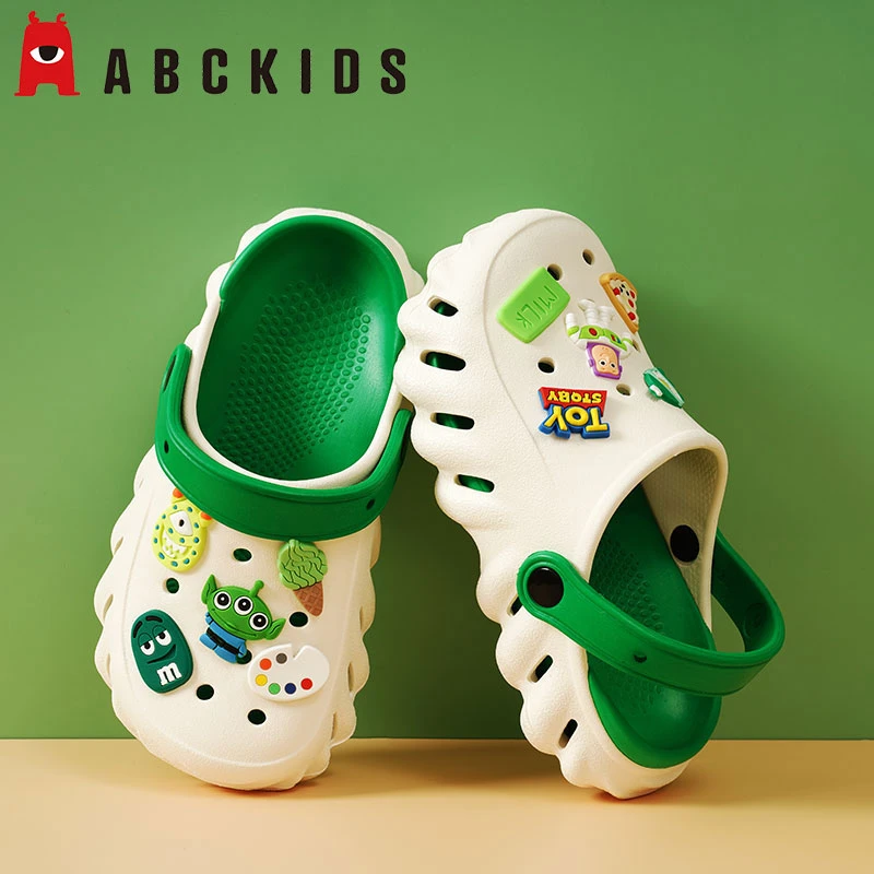 abckids儿童洞洞鞋夏季男童防滑凉拖鞋中大童男孩外穿包头可外穿