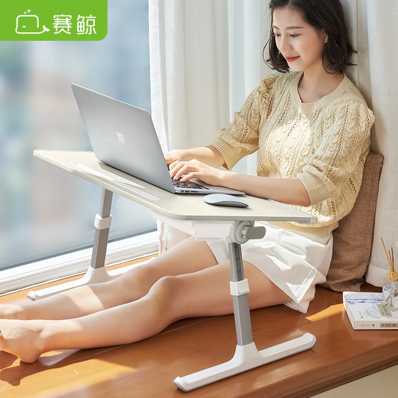 XGear/赛鲸床上桌可折叠笔记本电脑桌升降床上学习书桌K7卡其灰