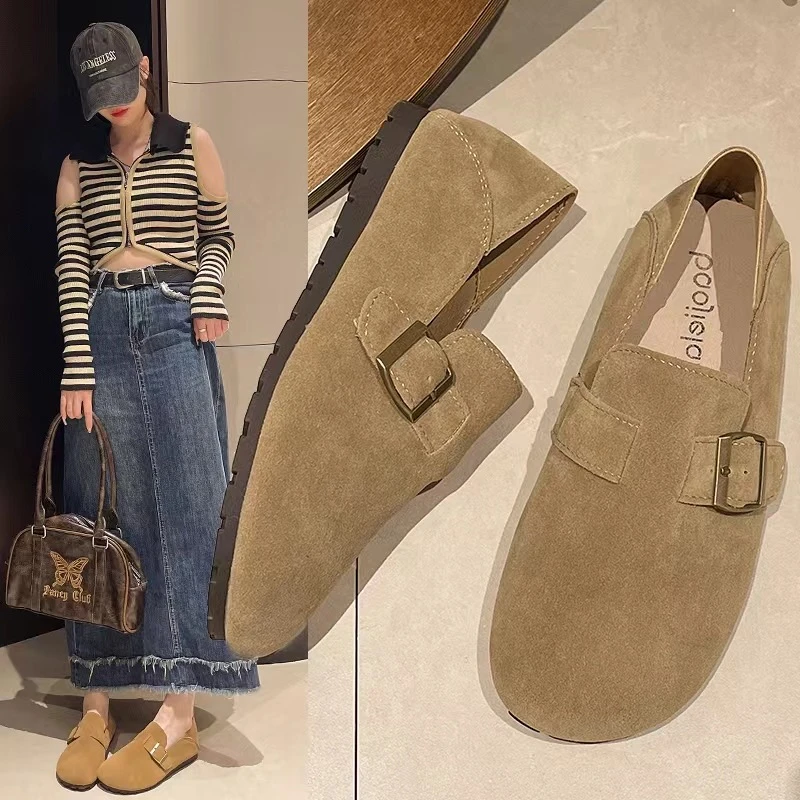 【Goldie古里】复古包头单鞋女外穿秋季时尚懒人勃肯鞋