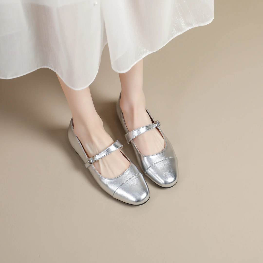 LX031牛皮单鞋女 法式复古风玛丽珍 百搭软底软面鞋