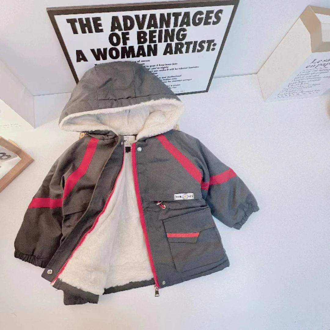 【自营｜水洗棉工装派克 安哥拉兔毛】儿童冬款棉服外套1015003