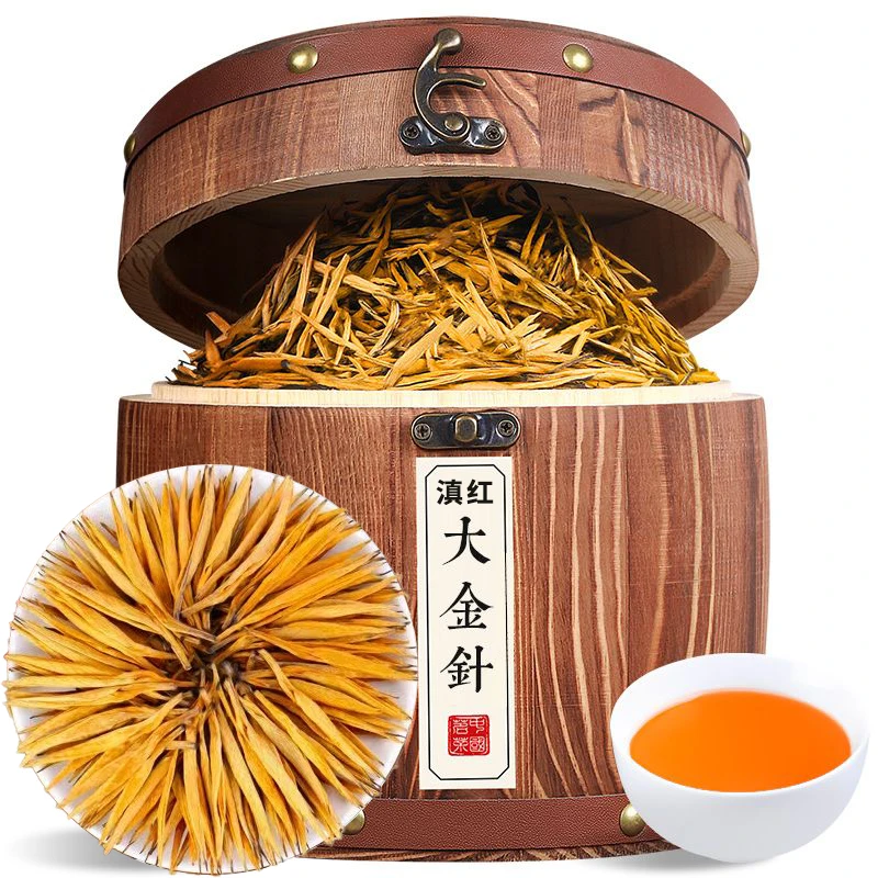 特级滇红大金针茶2025新茶云南正宗凤庆滇红茶叶浓香型木桶礼盒装