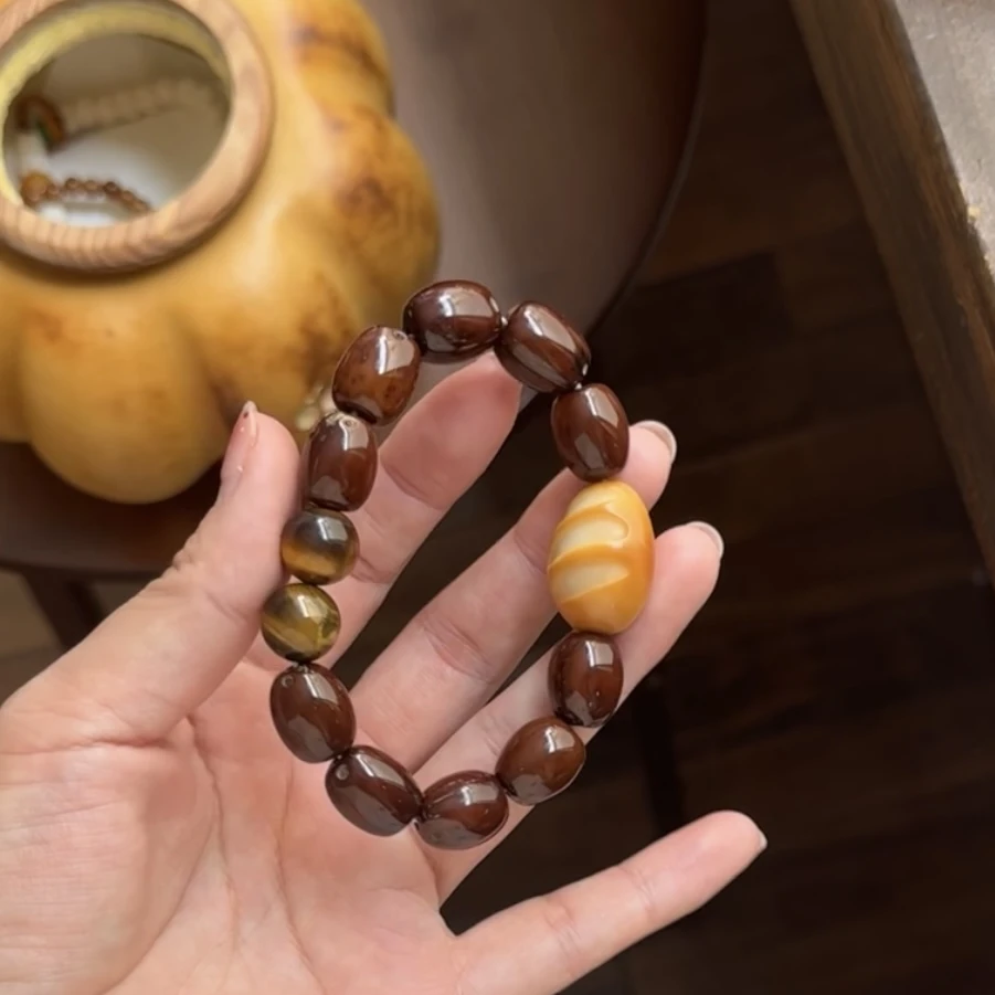 「米面包」原生态紫金鼠三眼菩提11mm