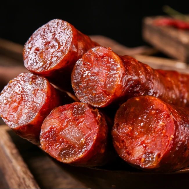 重庆山城正宗农家土猪肉灌制纯肉香肠烟熏香肠熏制营养麻辣熟食