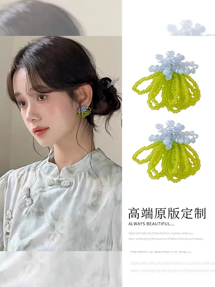 【青山环绕】甜美小清新手作彩色温柔春夏天款百搭耳钉