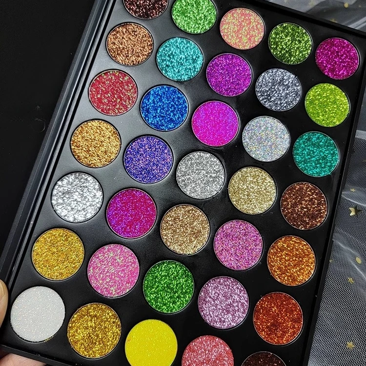 大盘多色亮片亮晶晶眼影盘珠光闪粉亮粉学生专业舞台妆化妆品摩登