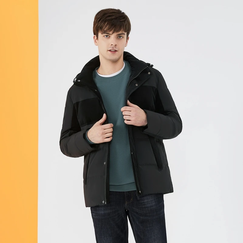 【反季断码专场】柒牌80白鸭绒羽绒服男冬季时尚可拆卸帽保暖外套