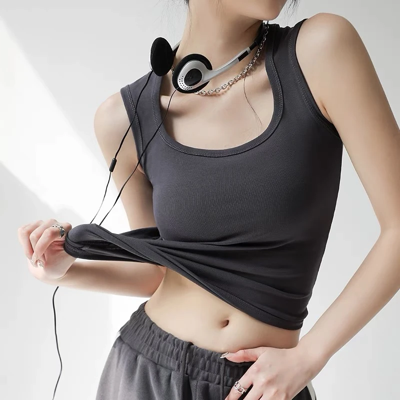 【24小时发货】方领吊带工字背心女内搭夏秋季宽肩遮副乳外穿打底