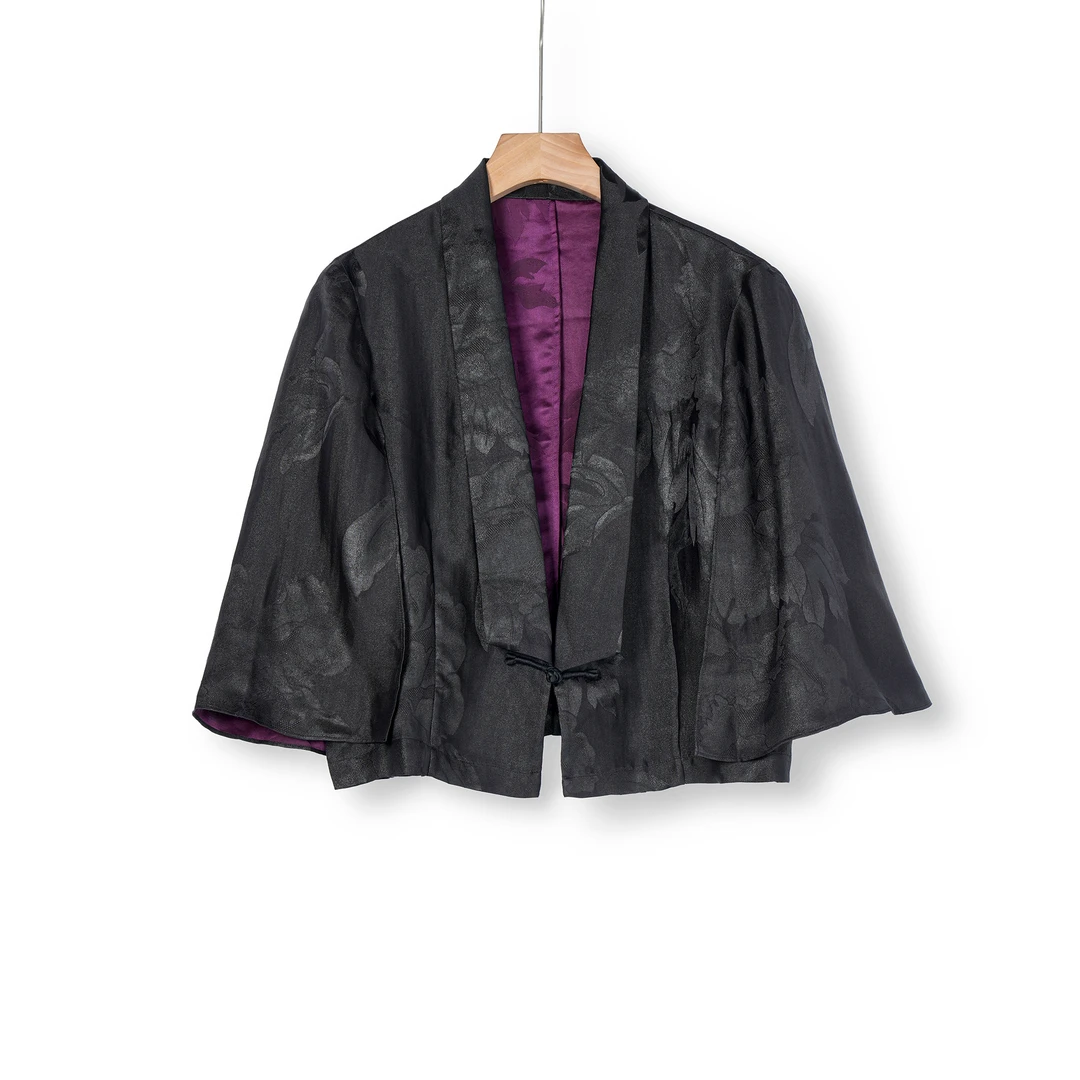 【万象有衣】紫牡丹-设计师款披肩上衣时尚外套-6552