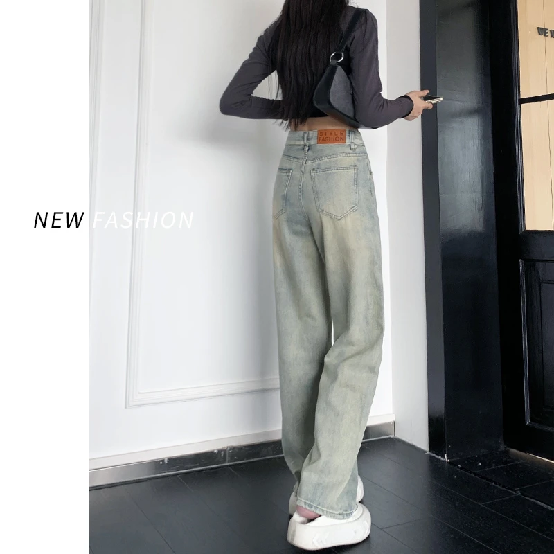浅色直筒牛仔裤女款爆款2025新款夏季高腰显瘦垂感牛仔裤TZQ32099