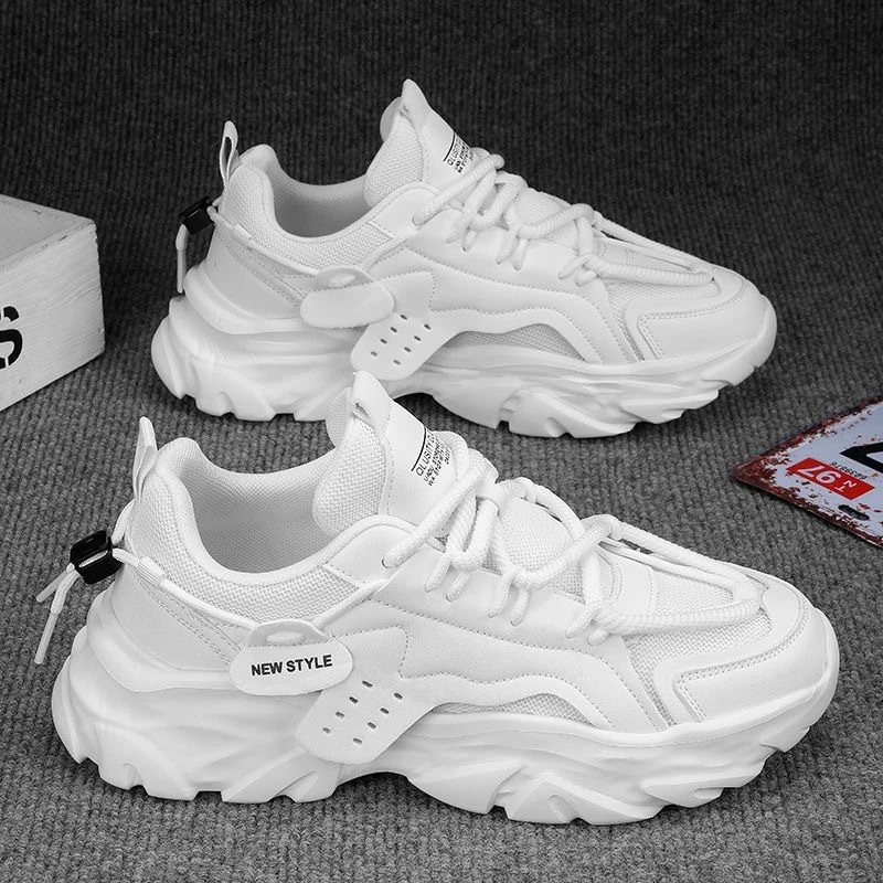 2024夏季男鞋新款透气网面鞋子男潮流百搭厚底运动鞋休闲老爹鞋男