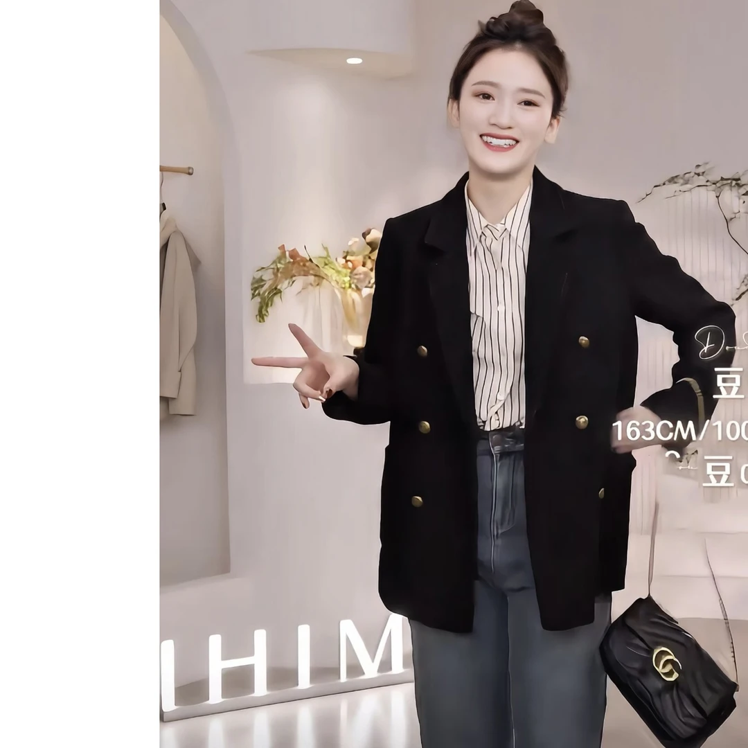 【黑金】气质小香风高级感西装2025秋冬季新款通勤百搭显瘦西服外套
