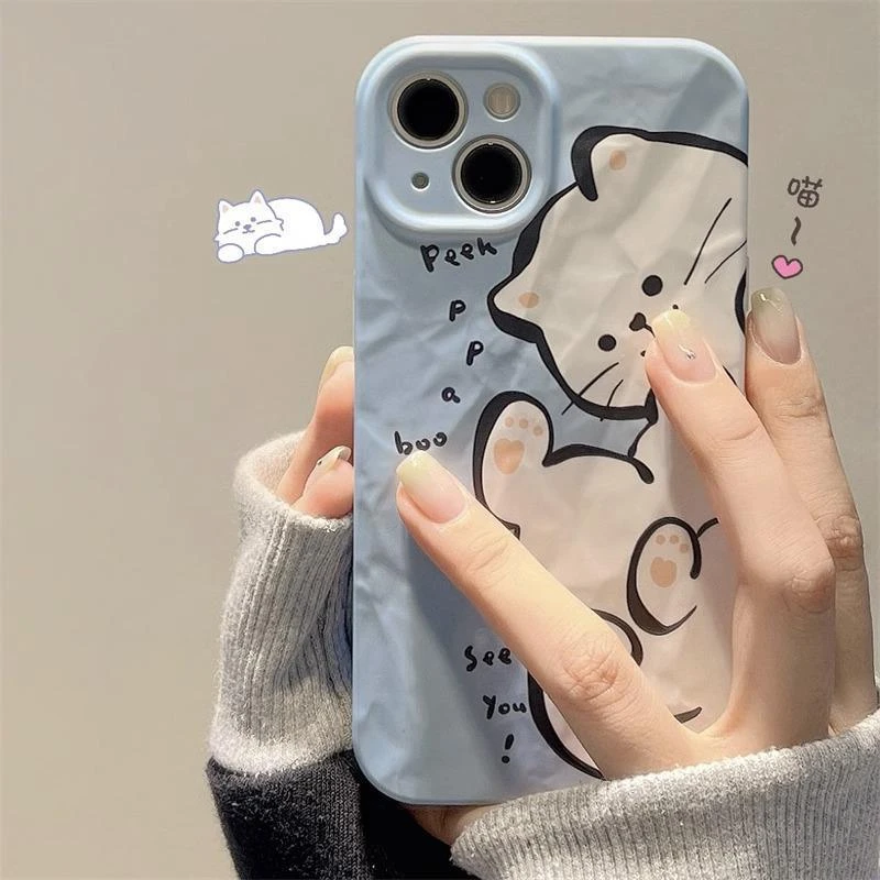 巧壳可爱猫咪苹果14手机壳iPhone13菲林硬OPPOvivo华为红米小米12