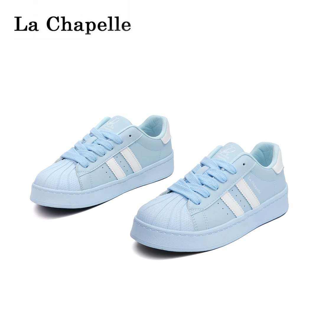 拉夏贝尔秋款开学季爆款2025增高百搭小白鞋软底透气女款休闲板鞋