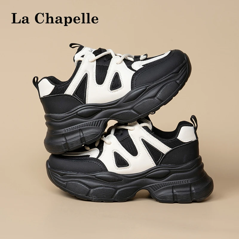 拉夏贝尔老爹鞋运动时尚休闲百搭夏季透气春季春秋黑色潮流SH0439