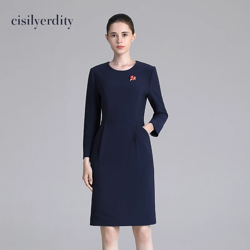 高端商务西装职业连衣裙女气质包臀裙子通勤干练售楼部接待工作服