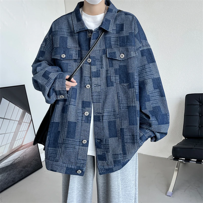 水洗牛仔外套男生春秋潮牌ins港风炸街工装夹克痞帅高级感上衣服