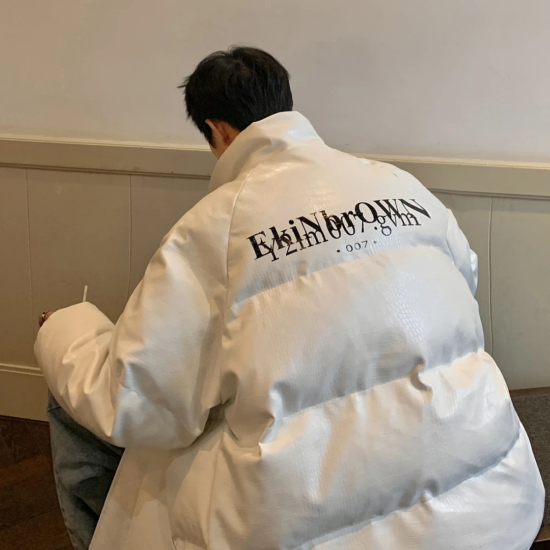 pu皮棉衣男冬季宽松潮牌美式高街棉服加厚青少年痞帅国潮棉袄外套